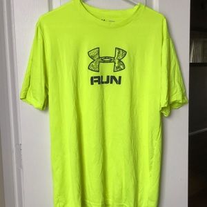 Underarmour bright green running shirt Large L